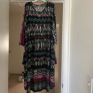 Multicolor Patterned Dress